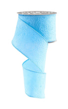 Shop For 2.5in Flower Embossed Ribbon: Light Blue (10 Yards)