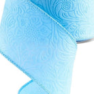 Shop For 2.5in Flower Embossed Ribbon: Light Blue (10 Yards)