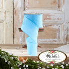 Shop For 2.5in Flower Embossed Ribbon: Light Blue (10 Yards)