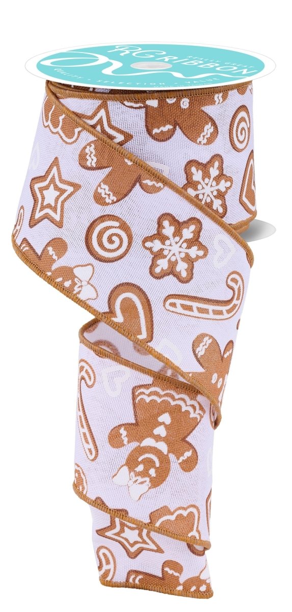 Shop For 2.5in Gingerbread Ribbon: White (10 Yards)