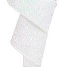 Shop For 2.5in Glitter on Fabric Ribbon: Iridescent White (10 Yards)