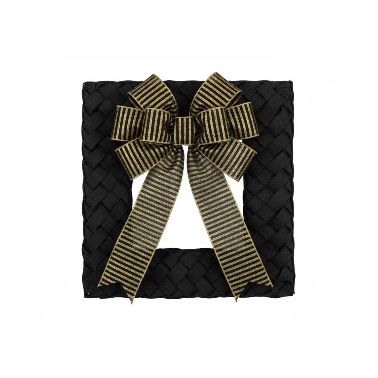 Shop For 2.5in Glitter Stripe Canvas Ribbon: Black & Gold (10 Yards)