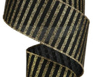 Shop For 2.5in Glitter Stripe Canvas Ribbon: Black & Gold (10 Yards)