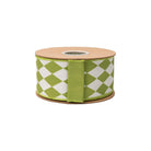 Shop For 2.5in Green Diamonds on Cream Ribbon (10 Yards)