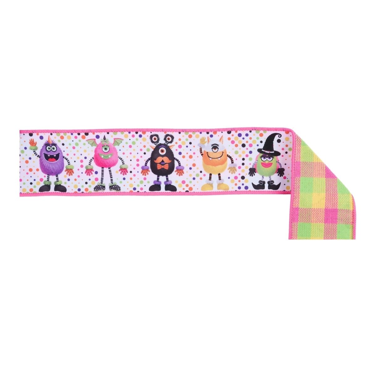 Shop For 2.5in Halloween Monster Ribbon: White (10 Yards)