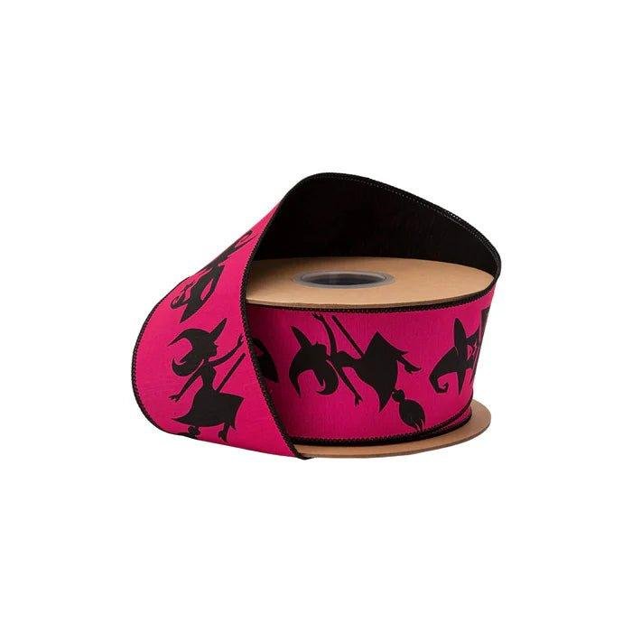 Shop For 2.5in Halloween Witch Ribbon: Hot Pink (10 Yards)