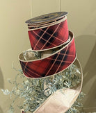 Shop For 2.5in JME Burgundy Plaid Fused Metallic Gold Ribbon (10 Yards)