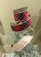 Shop For 2.5in JME Burgundy Plaid Fused Metallic Gold Ribbon (10 Yards)