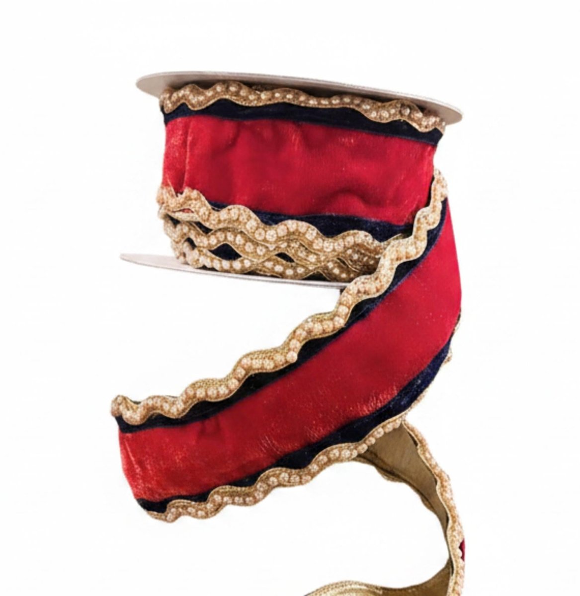 Shop For 2.5in JME Velvet Beaded Edge Ribbon: Red (10 Yards)