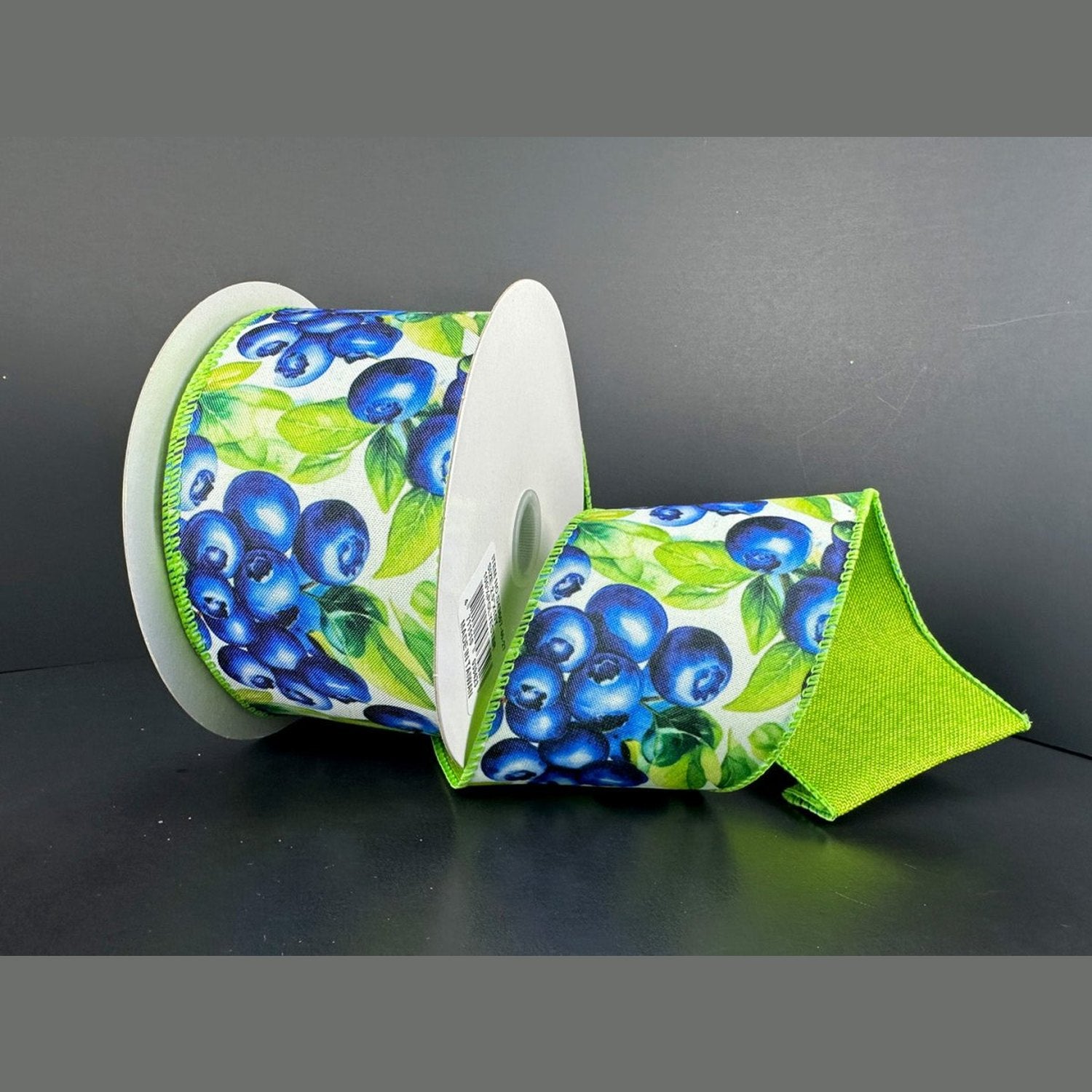 Shop For 2.5in Jumbo Blueberries Fused Ribbon: Lime Green