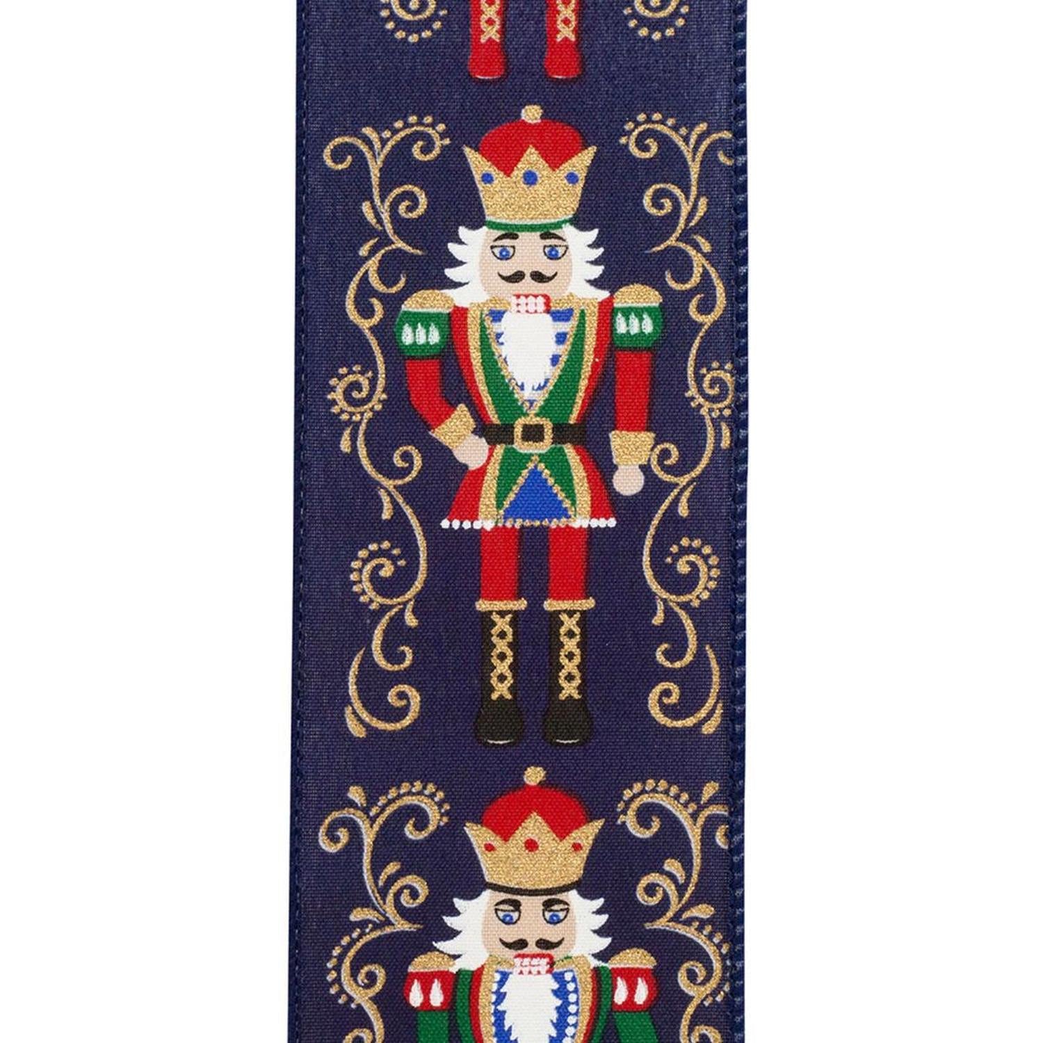 2.5in Nutcracker Filigree Elegance Ribbon: Blue (10 Yards)