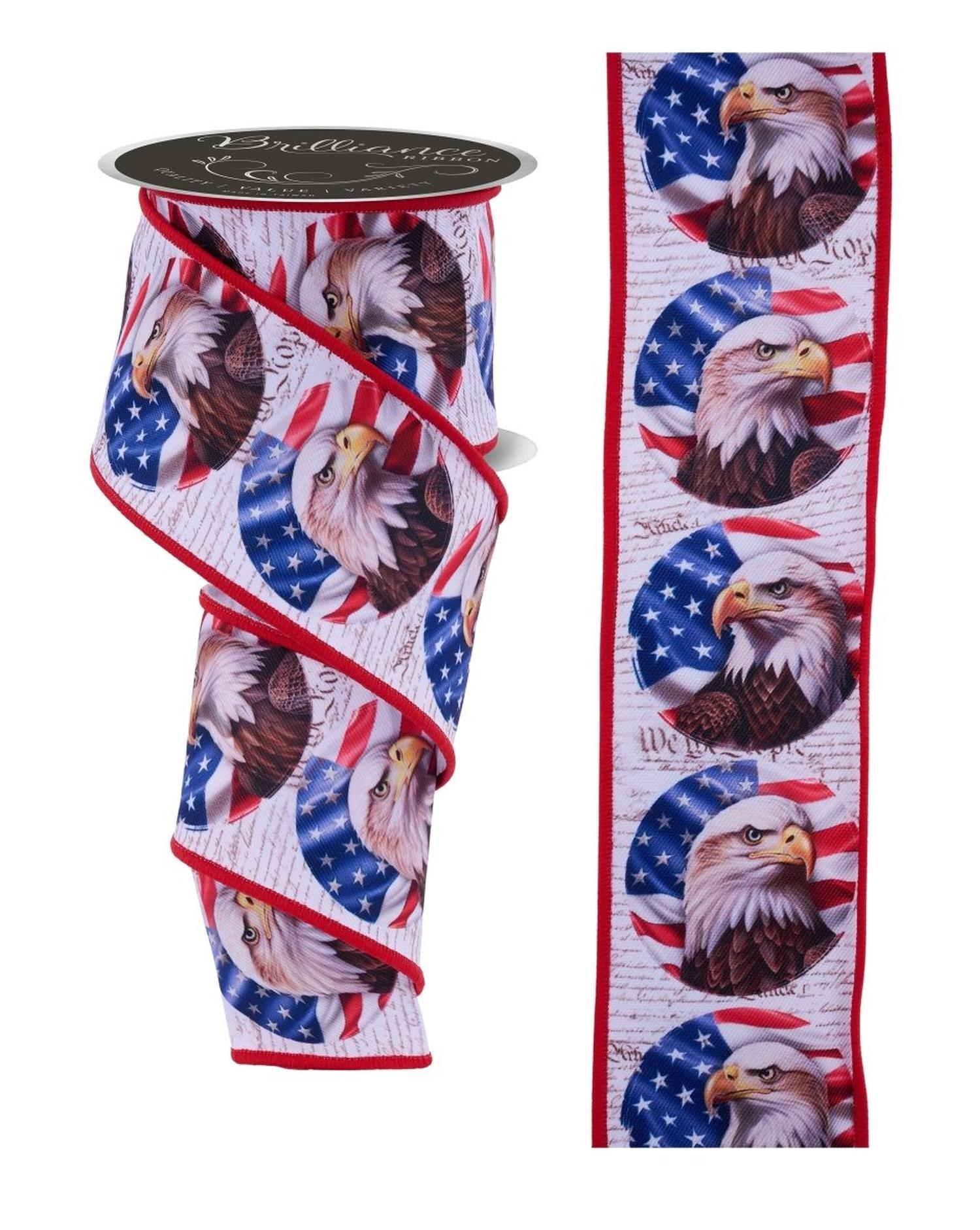 2.5in Patriotic Bald Eagle Ribbon (10 Yards)