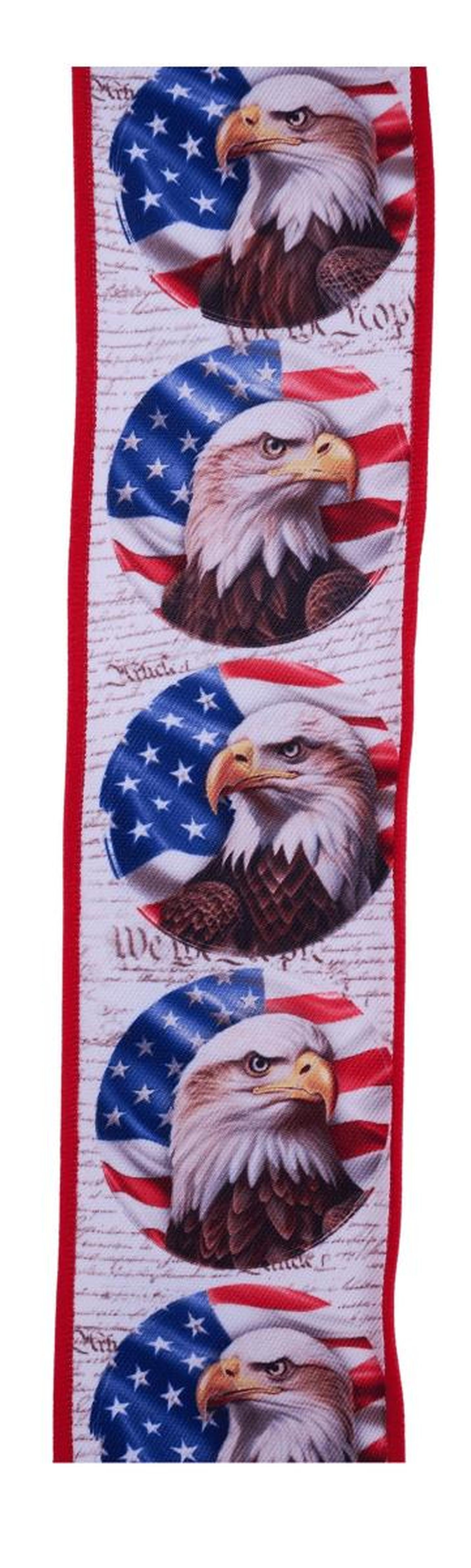 2.5in Patriotic Bald Eagle Ribbon (10 Yards)