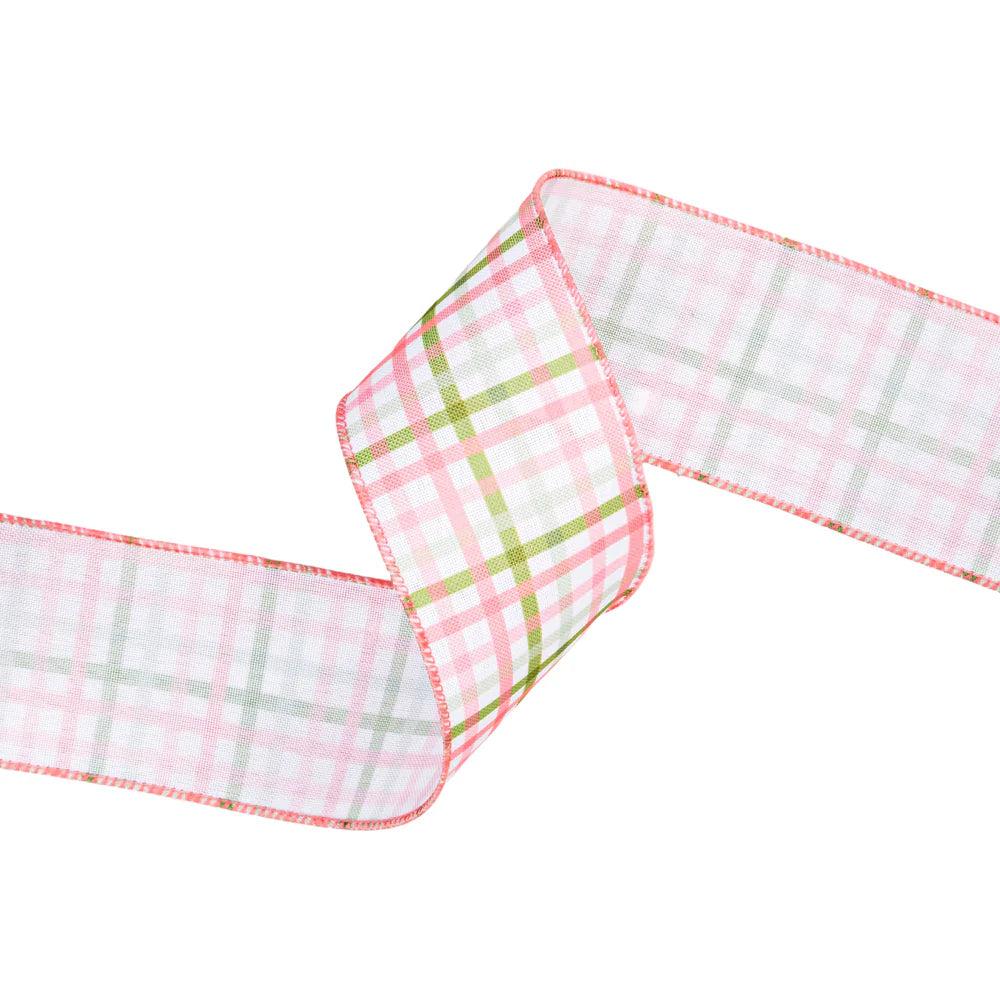 Shop For 2.5in Pink and Green Checked Plaid Ribbon (10 Yards)