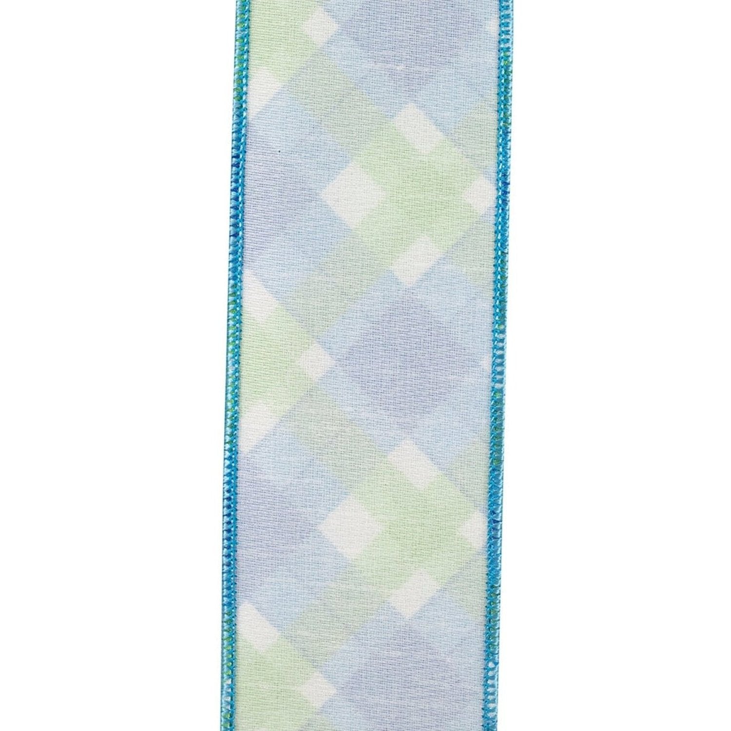Shop For 2.5in Plaid Seaway Deluxe Backed Ribbon: Blue/Green (10 Yards)