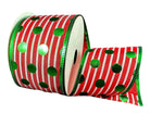 Shop For 2.5in Polka Dot Striped Ribbon: Red/Green (10 Yards)