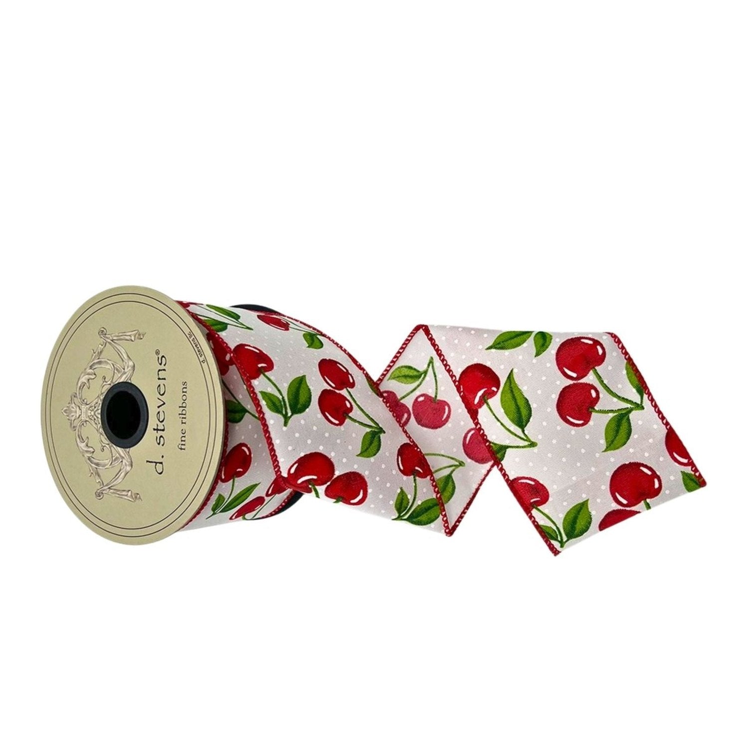 Shop For 2.5in Poplin Cherries Ribbon: White (10 Yards)