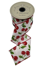 Shop For 2.5in Poplin Cherries Ribbon: White (10 Yards)