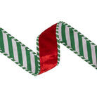 Shop For 2.5in Red Velvet Striped Ribbon: Green/White (10 Yards)