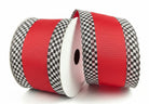 Shop For 2.5in Ribbed Satin Check Edge Ribbon: Red (10 Yards)