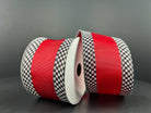 Shop For 2.5in Ribbed Satin Check Edge Ribbon: Red (10 Yards)