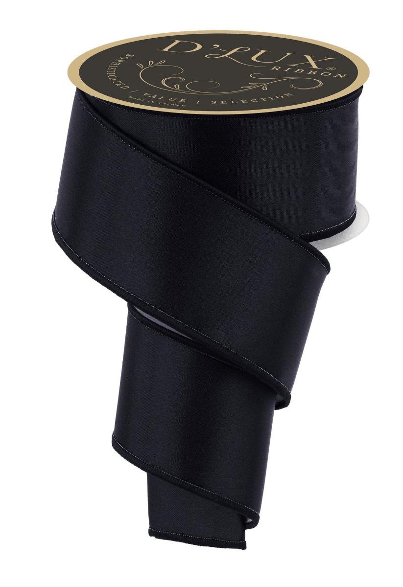 Shop For 2.5in Satin Fused Ribbon: Black/White (10 Yards)