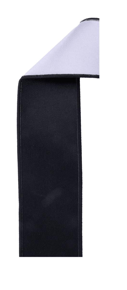 Shop For 2.5in Satin Fused Ribbon: Black/White (10 Yards)