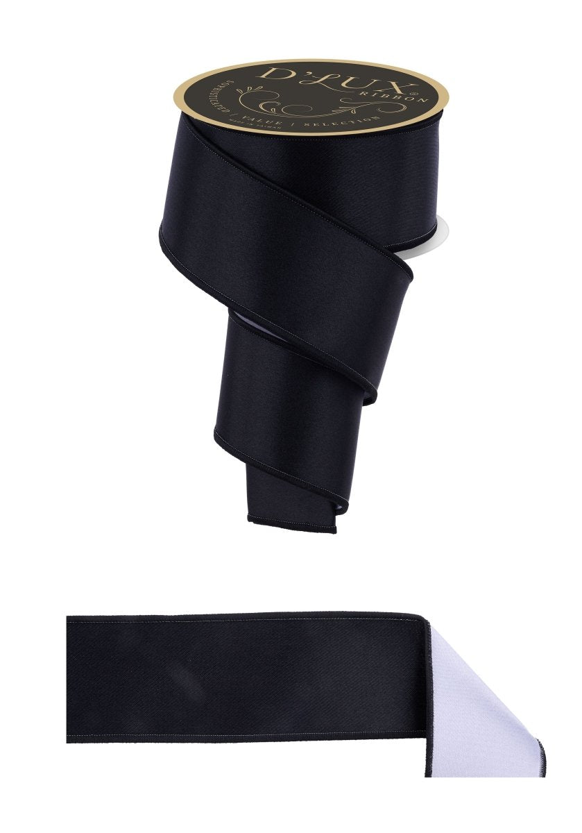 Shop For 2.5in Satin Fused Ribbon: Black/White (10 Yards)