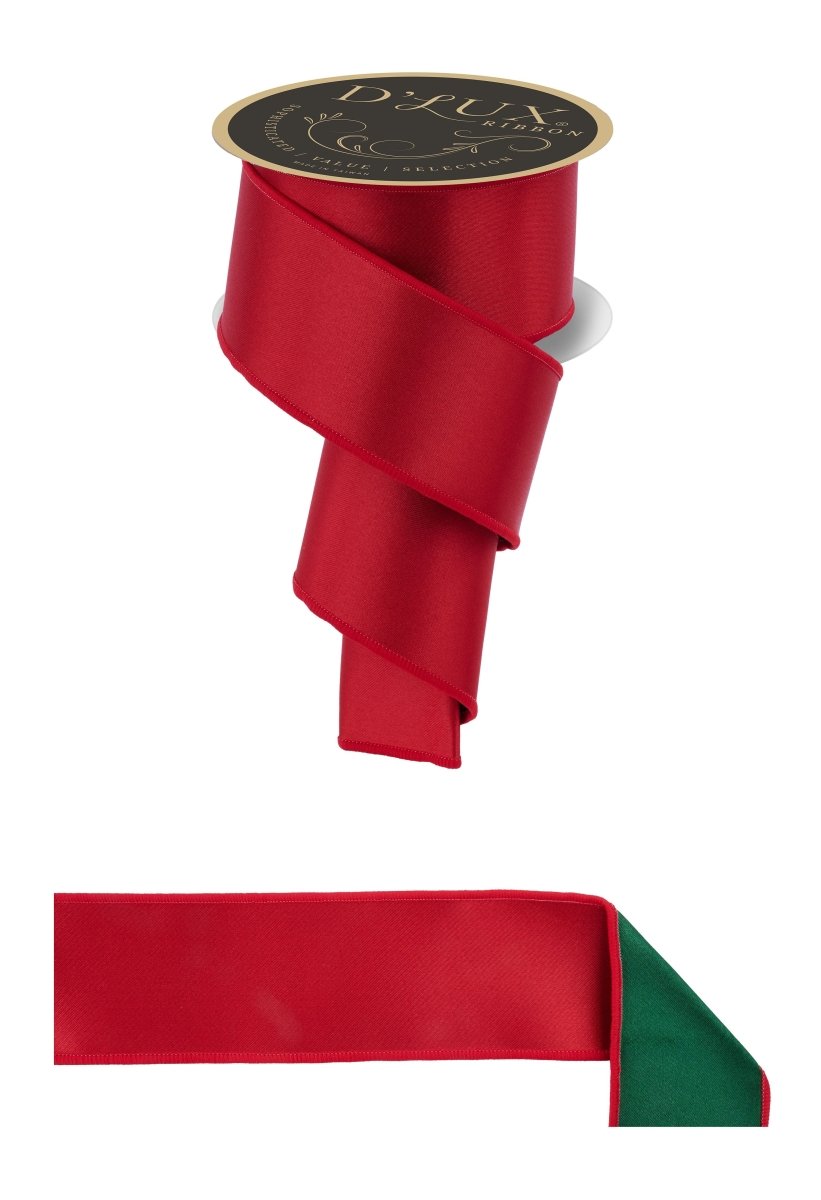Shop For 2.5in Satin Fused Ribbon: Red/Green (10 Yards)