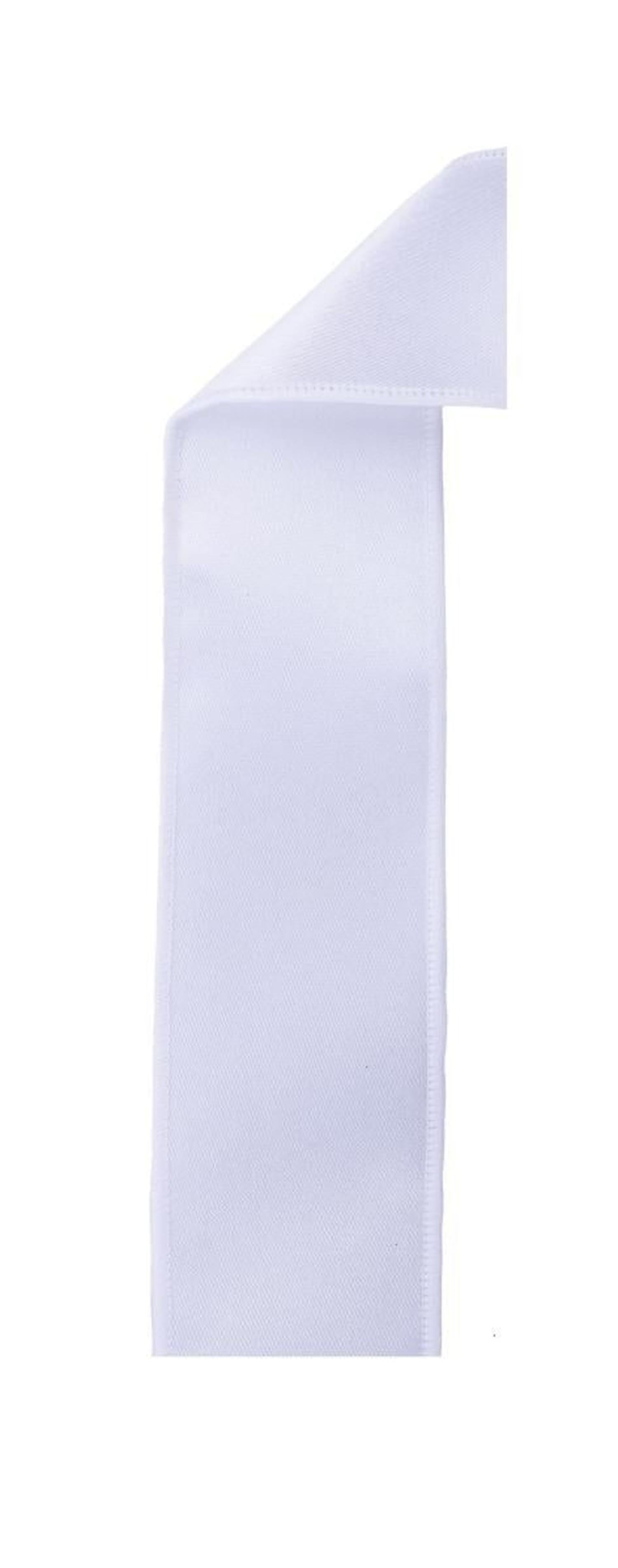 2.5in Satin Fused Ribbon: White (10 Yards)