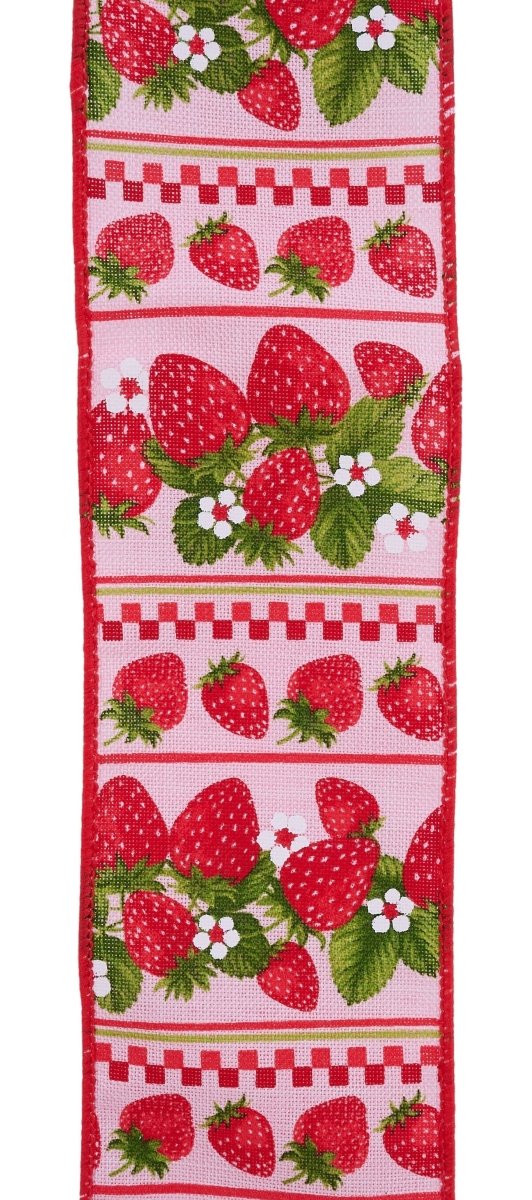 Shop For 2.5in Strawberries Ribbon: Pink (10 Yards)