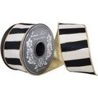 Shop For 2.5in Striped Metallic Back Ribbon: Black/Gold (10 Yards)