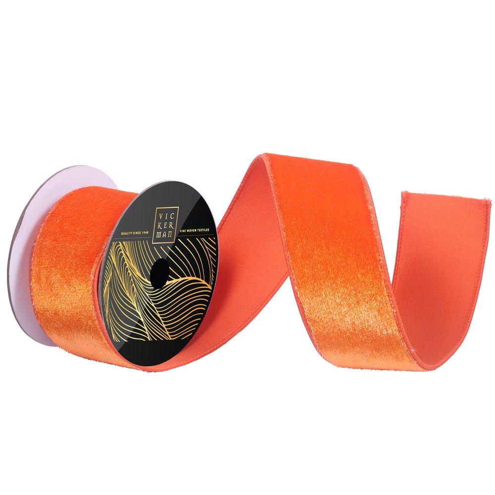 Shop For 2.5in Velvet Luster Dupion Backing Ribbon: Orange (10 Yards)