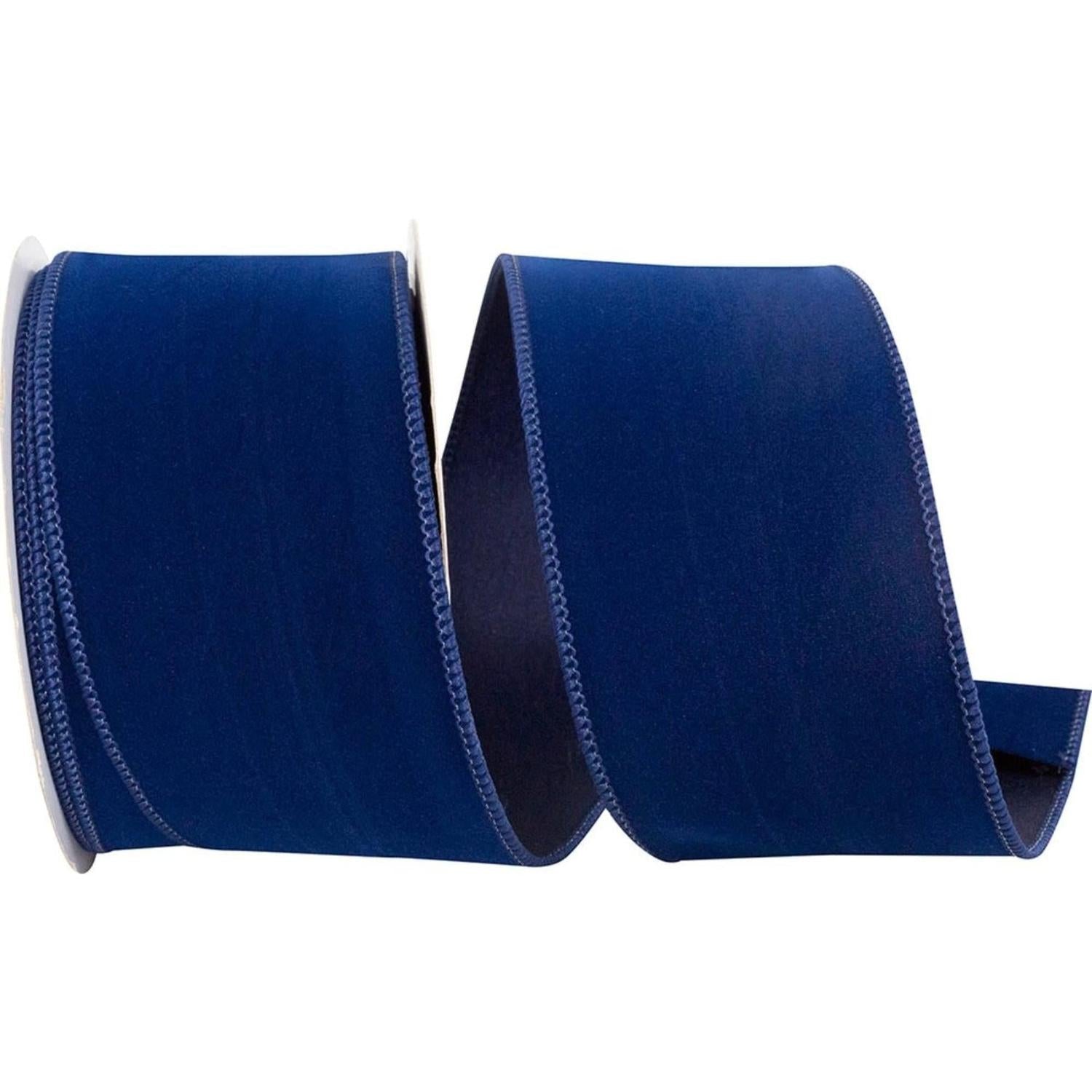 2.5in Velvet Plush Ribbon: Navy Blue (10 Yards)