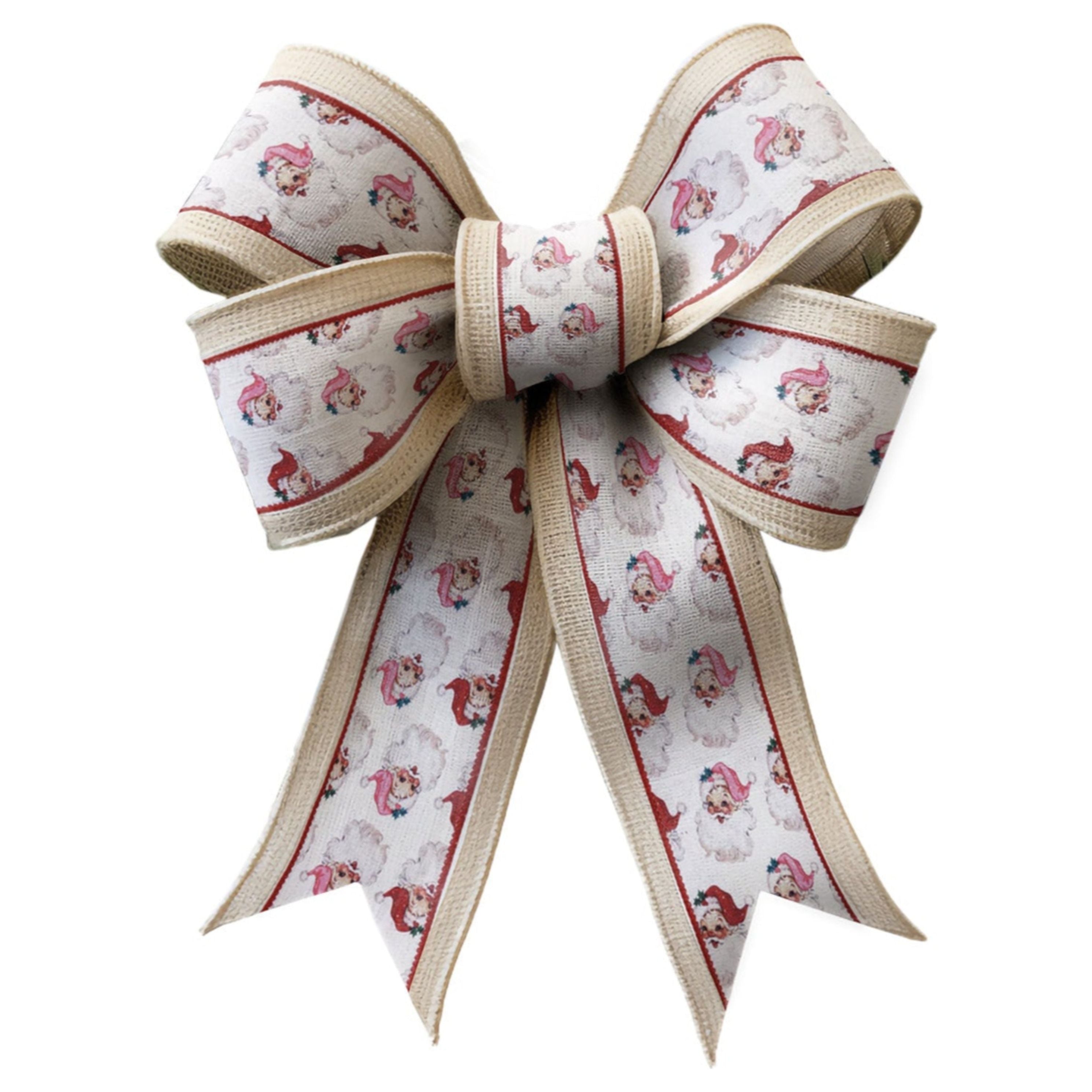 Shop For 2.5in Vintage Santa Face Ribbon: Pink/Red (10 Yards)