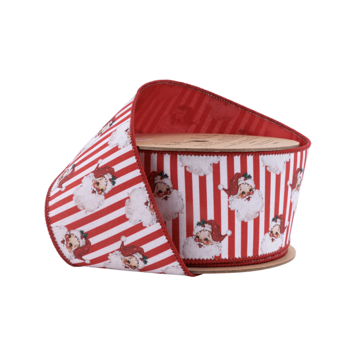 Shop For 2.5in Vintage Santa Striped Ribbon: Red/White (10 Yards)