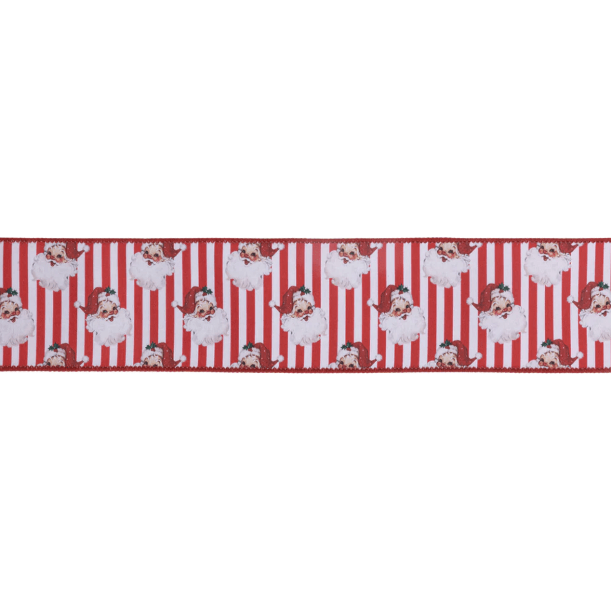 Shop For 2.5in Vintage Santa Striped Ribbon: Red/White (10 Yards)