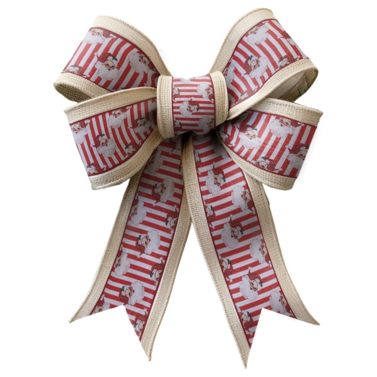 Shop For 2.5in Vintage Santa Striped Ribbon: Red/White (10 Yards)