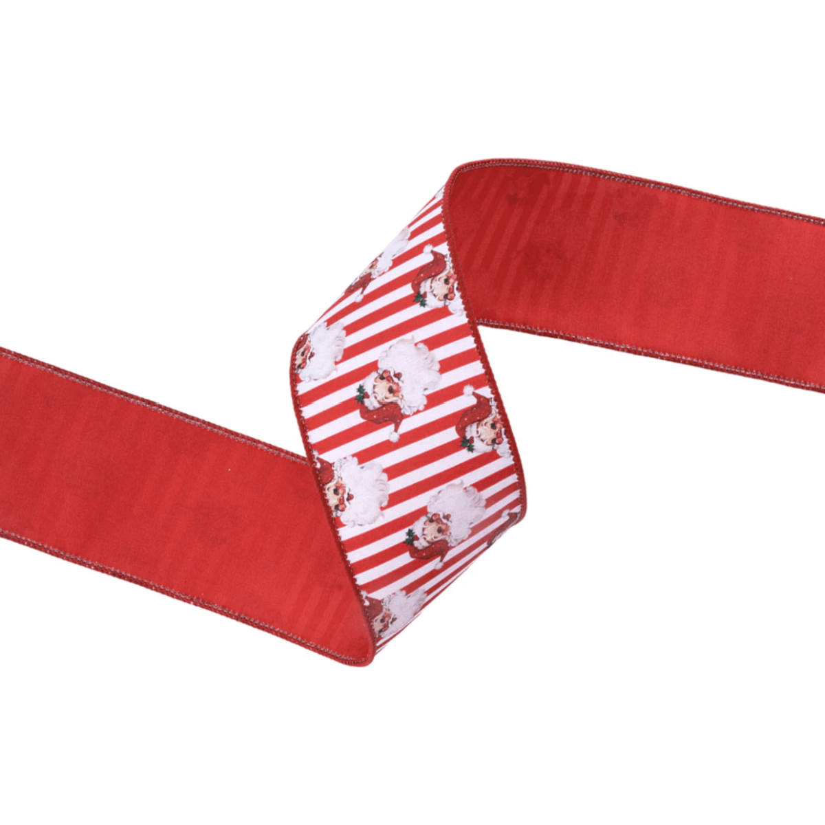 Shop For 2.5in Vintage Santa Striped Ribbon: Red/White (10 Yards)