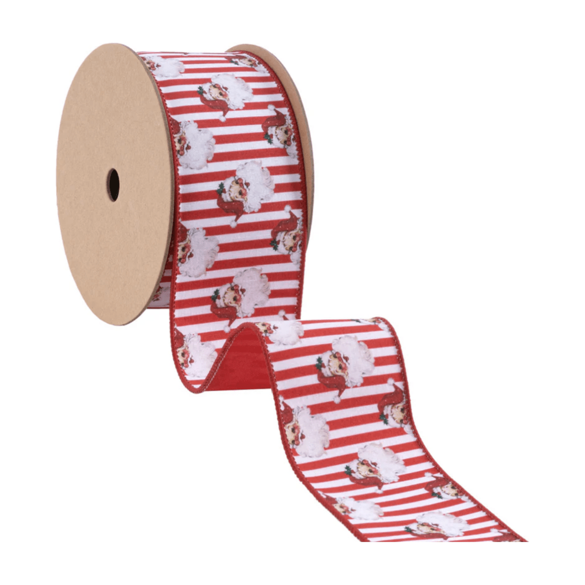Shop For 2.5in Vintage Santa Striped Ribbon: Red/White (10 Yards)