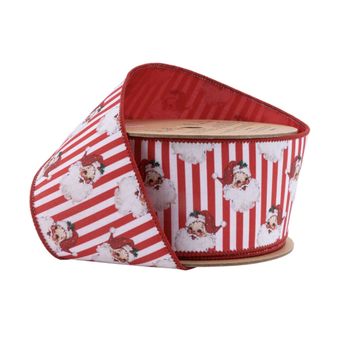 Shop For 2.5in Vintage Santa Striped Ribbon: Red/White (10 Yards)