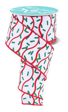 Shop For 2.5in Wavy Stripe Glitter Sprinkle Ribbon: White (10 Yards)