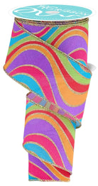 Shop For 2.5in Wavy Stripe Ribbon: Multicolor (10 Yards)