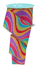 Shop For 2.5in Wavy Stripe Ribbon: Multicolor (10 Yards)