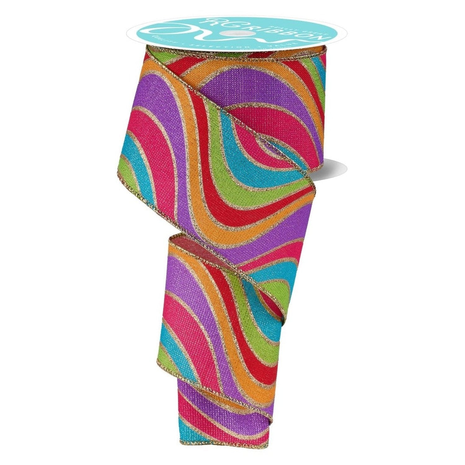 Shop For 2.5in Wavy Stripe Ribbon: Multicolor (10 Yards)