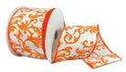Shop For 2.5in White Satin Chinoiserie Floral Ribbon: Rust (10 Yards)