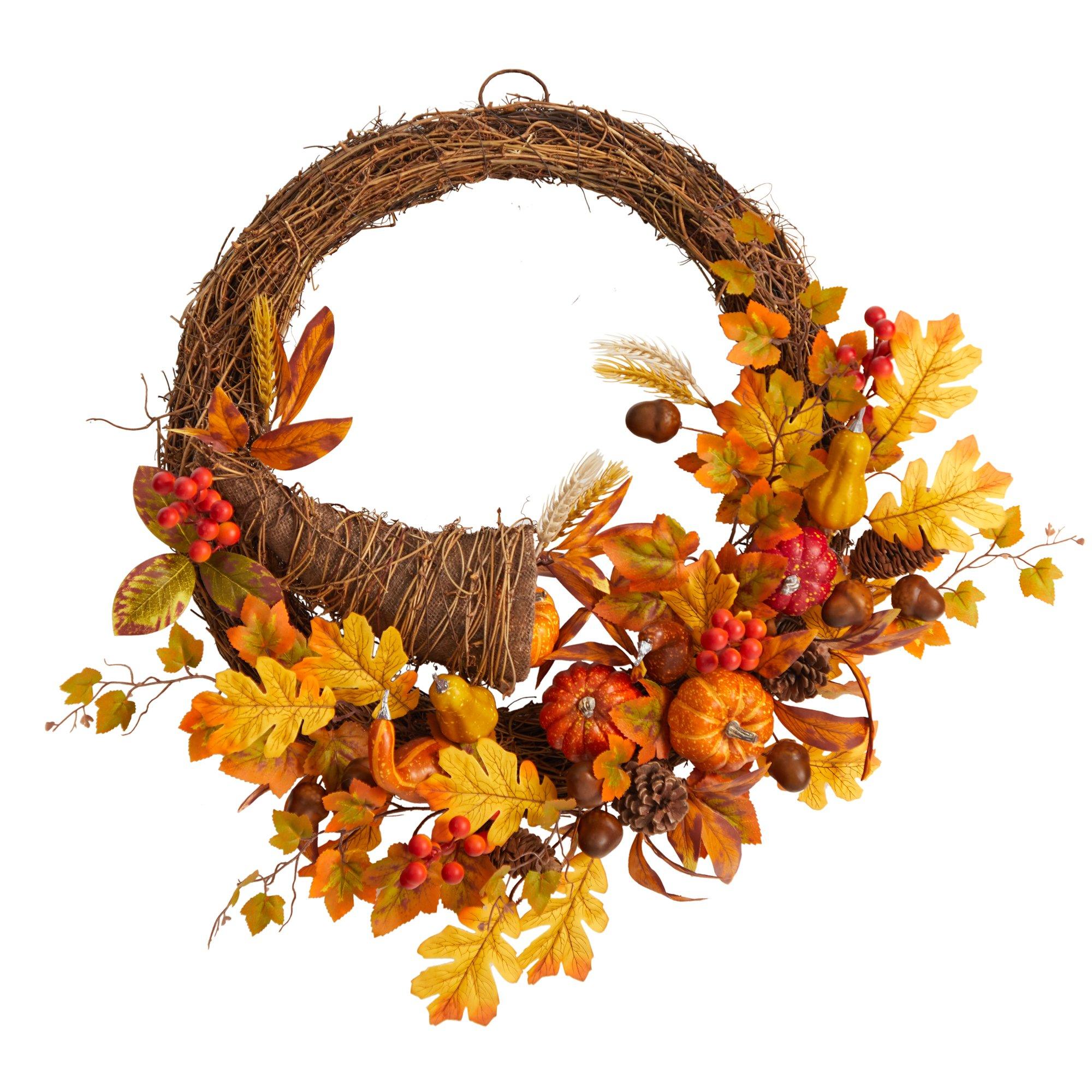 Shop For 26” Autumn Artificial Cornucopia Fall Wreath