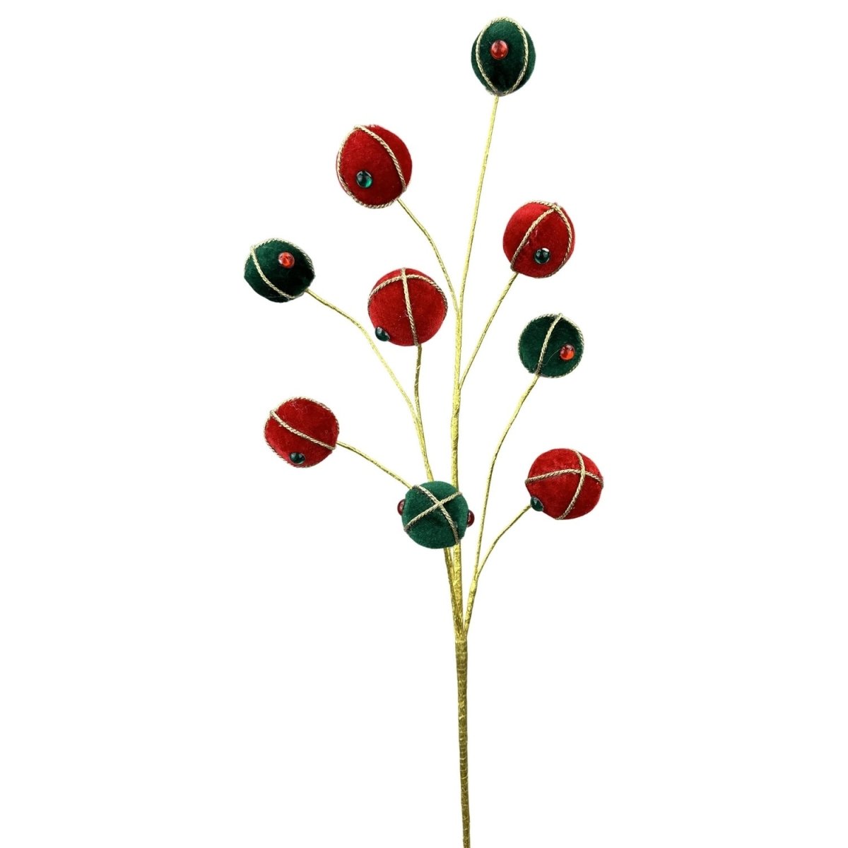 Shop For 26" Ball Gem Spray: Red & Green