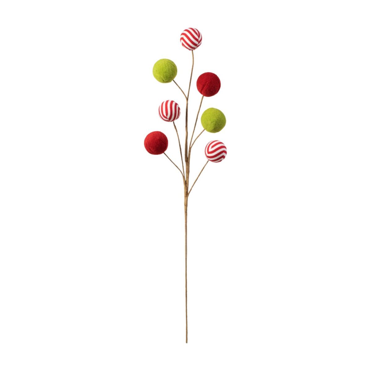 Shop For 26" Felt Peppermint Ball Spray: Red & Green