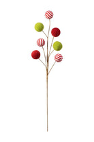 Shop For 26" Felt Peppermint Ball Spray: Red & Green